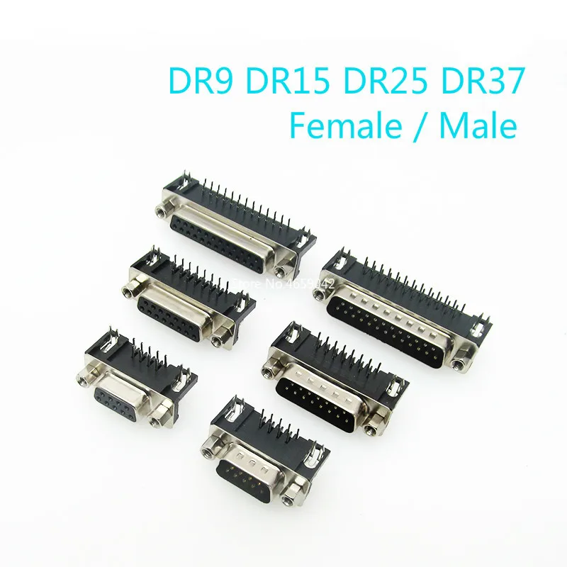 5 шт. DR9 DR15 DR25 DR37 женский/мужской прямоугольный сварной разъем d-sub RS232