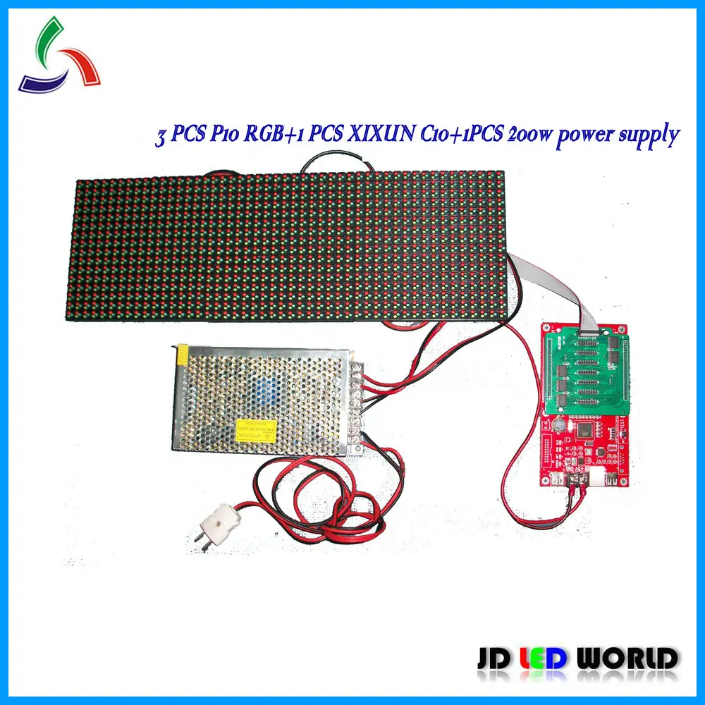 3 шт. P10 RGB светодиодные модули дисплея + 1 xixun асинхронный полноцветный
