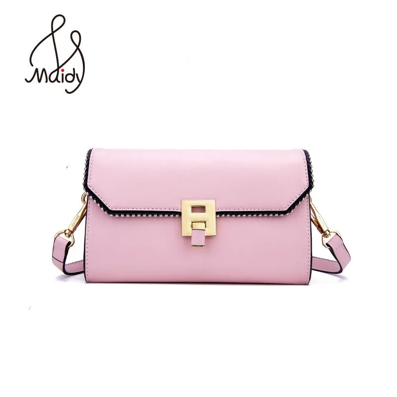 

Women Lady Recommend Rivet Lock Hasp Envelope Bags Pu Leather Clutch Handbags Shoulder Messenger High Quality Maidy New Arrivals