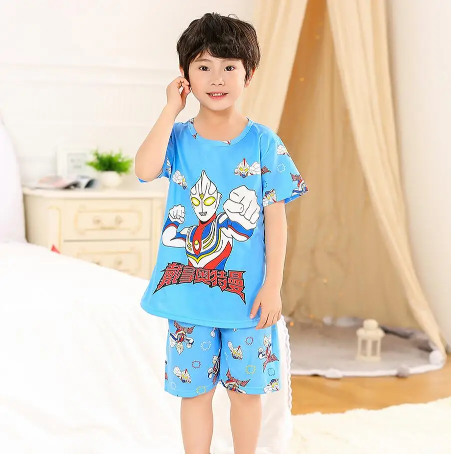 2 шт. мультфильм Комплекты детских пижам для мальчиков и девочек Повседневное сна