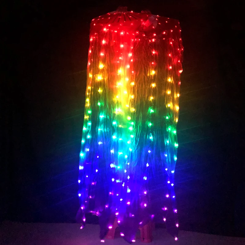 Belly Dance LED Fans Accessories Colorful Light up LED Fans Shiny Women LED white light 1 pair(can make colors)