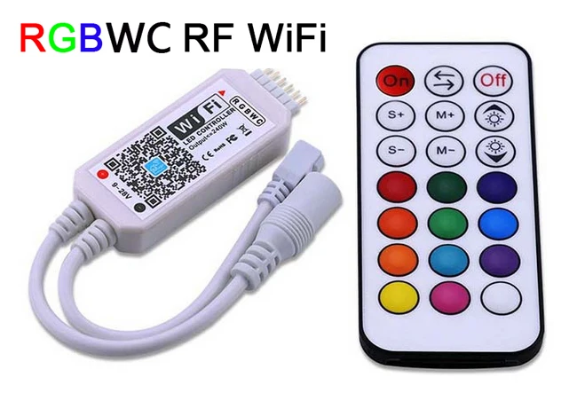 DC12-24V беспроводной wifi светодиодный RGB/RGBW Пульт дистанционного управления RF IOS/Android смартфон для RGBCW/RGBWW rgb светодиодная лента - Цвет: RF  RGBWC WiFi