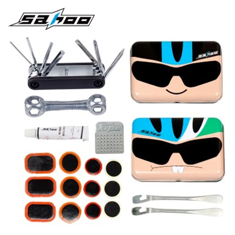 Bicycle Tire Repair Kit Sets SAHOO Mini Multifunction 2 Styles Cycling