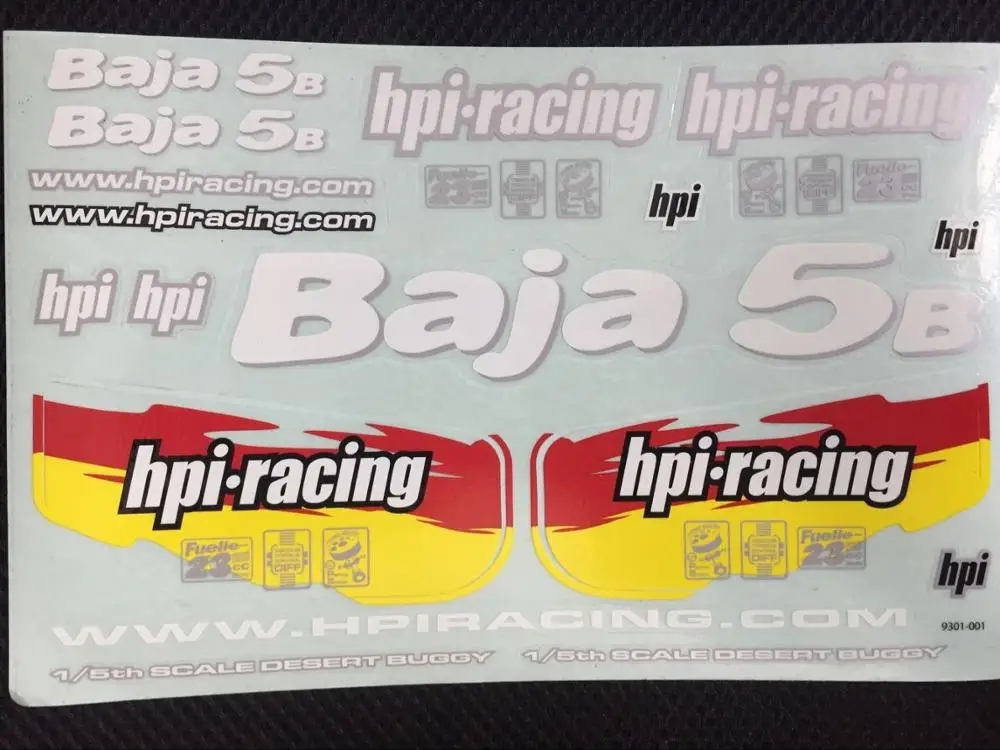 New 1/5th 1/8 1/10 Flux HPI racing 5B 5T 5SC body Sticker 1pcs RC