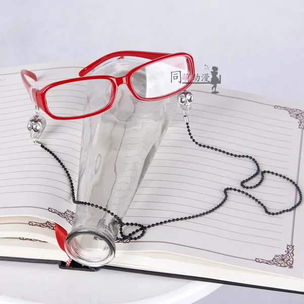 Черный Дворецкий грэлл Сатклифф очки красный череп цепи очки Аксессуары для косплея включают очки и две цепи