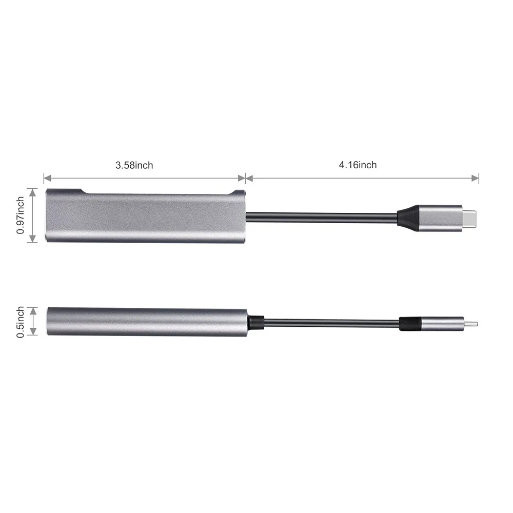 4 в 1 USB C концентратор HDMI + type USB3.0 USB2.0 многопортовый адаптер интерфейс для Xiaomi samsung