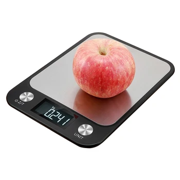 

11lb/5000g LCD Display Electronic Kitchen Scale Stainless Steel Weighing Food Diet Cooking Measure Cooking Tools