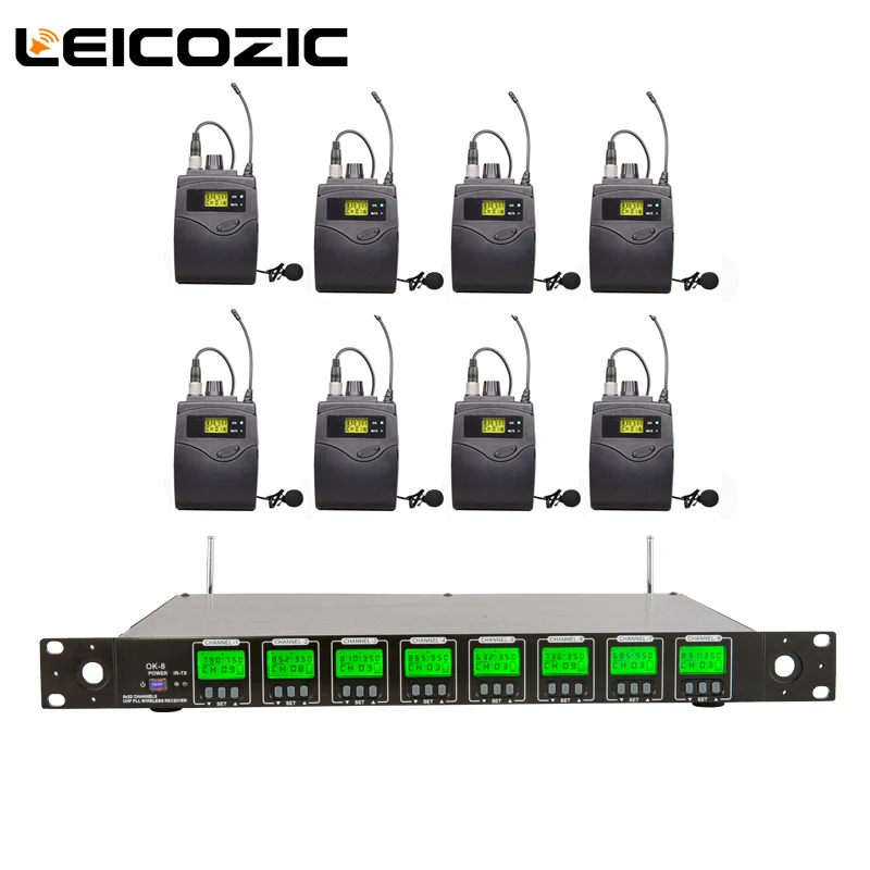 Leicozic 512-588 МГц UHF 8 каналов микрофон беспроводной живой вокальный микрофон с отворотом беспроводной микрофон профессиональный беспроводной микрофон