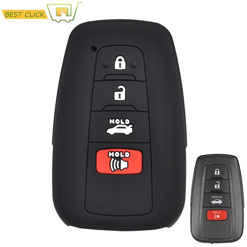 

Silicone Key Case Cover For Toyota RAV4 Camry Prius 2017 2018 Keyless Fob Shell Skin Keyring Key Chain Holder Protector