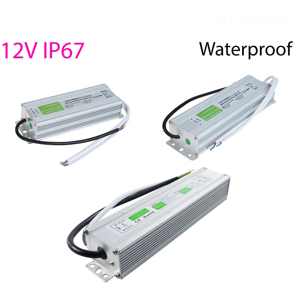 Открытый водонепроницаемый IP67 Светодиодный драйвер переменного тока 110 В 220 В 230 В постоянного тока 12 В 24 в 10 Вт 20 Вт 30 Вт 60 Вт 100 Вт 150 Вт блок питания светодиодной ленты трансформаторы