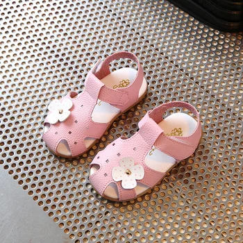 

New Summer Ttj Kids Shoes 2019 Leathers Sweet Children Sandals For Girls Toddler Baby Breathable Hoolow Out Mini Melissa Sandals