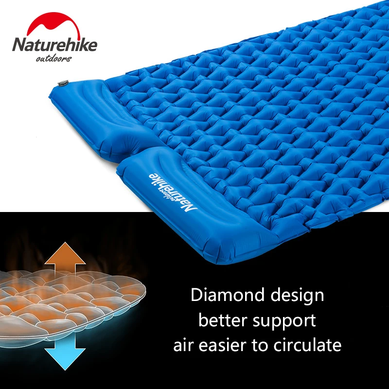  Naturehike Outdoor Camping Mat With Pillow Ultra-light Portable Mattress Inflatable Mat Double Slee