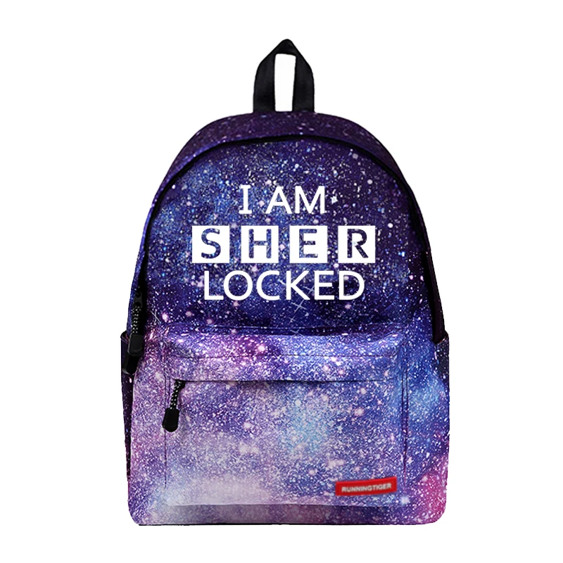 WISHOT школьный рюкзак с надписью I Am sherlock дорожная сумка для девочек со звездами