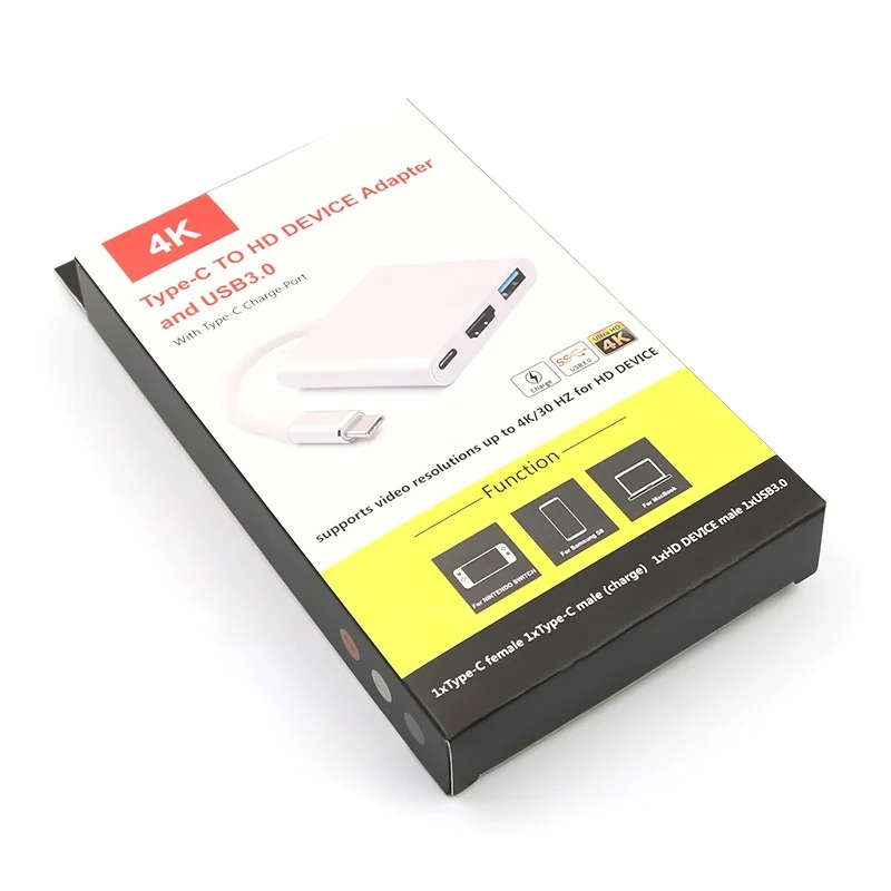USB C к HDMI 4 K адаптер 3 1 концентратор type 0/HDMI/type Женский зарядного устройства для