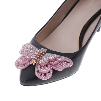 

Velishy New Exquisite Charms Shoe Clip Butterfly Glitter Rhinestone Luxury Fashion DIY Shoes Wedding High Heel Bridal Shoes Dec