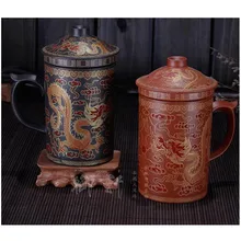 Акция! 400 ml розовый набор для чая круглый Чай горшок Pu'er Чай горшок путешествия чайный набор кунг-фу офисные Подарочная кружка черный, красный дракон крышка чашки