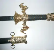 S0104 Золотой вампир летучая мышь демон поднимающийся меч W/летучая мышь крылья охранника и Череп крышка 38"