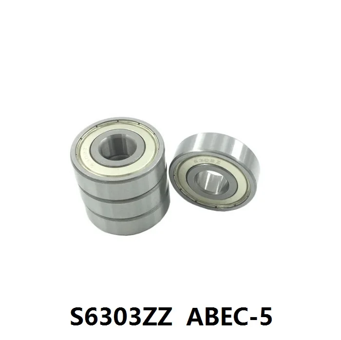 

10pcs ABEC-5 S6303ZZ S6303 ZZ deep groove rolling bearing 17*47*14mm Stainless steel Deep Groove Ball Bearings 17x47x14mm 6303