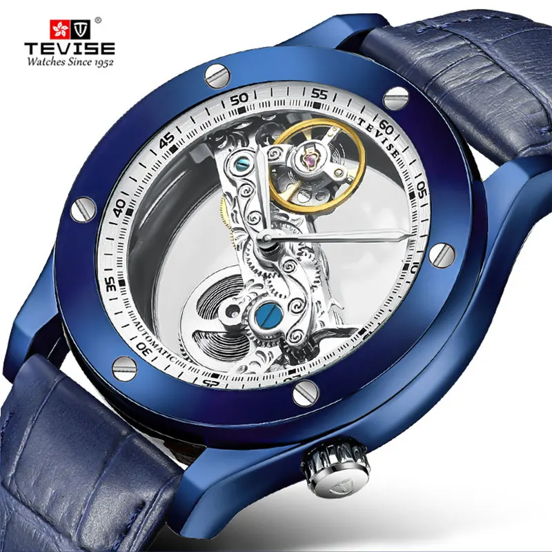 

New Tevise Automatic Men Watch Mechanical Watches Hollow Skeleton Self-Winding Male Sport Wristwatch Relogio Masculino