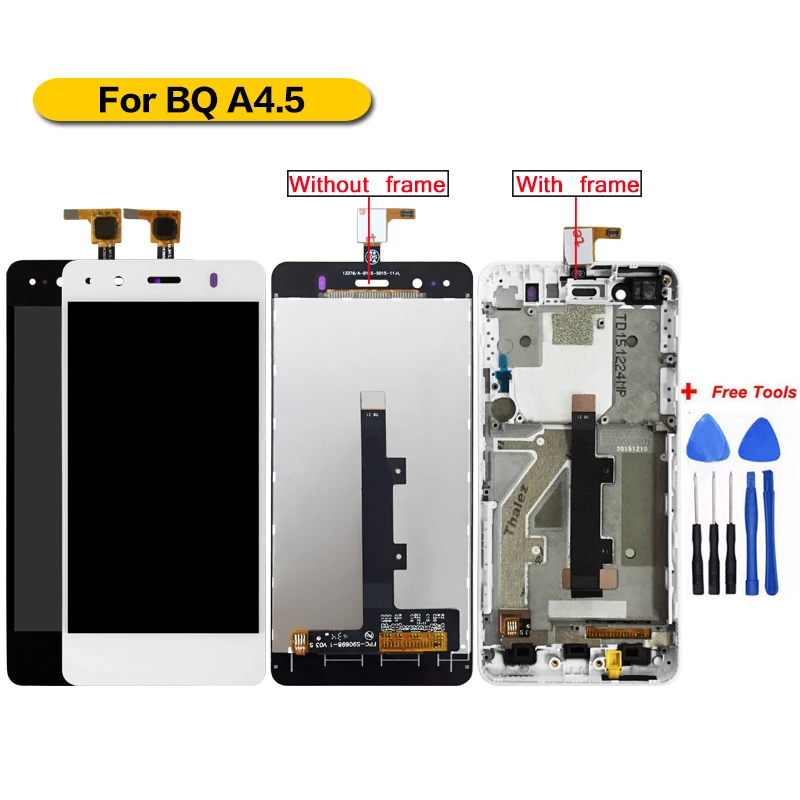 For BQ A4.5 LCD Display and Touch Screen 100% TestedFor Aquaris with Frame Free Tools | Мобильные телефоны и аксессуары