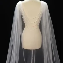 Свадебная накидка-фата-свадебное болеро-ожерелье на спине, свадебная накидка-Фата, Современная вуаль, свадебное ожерелье на спине