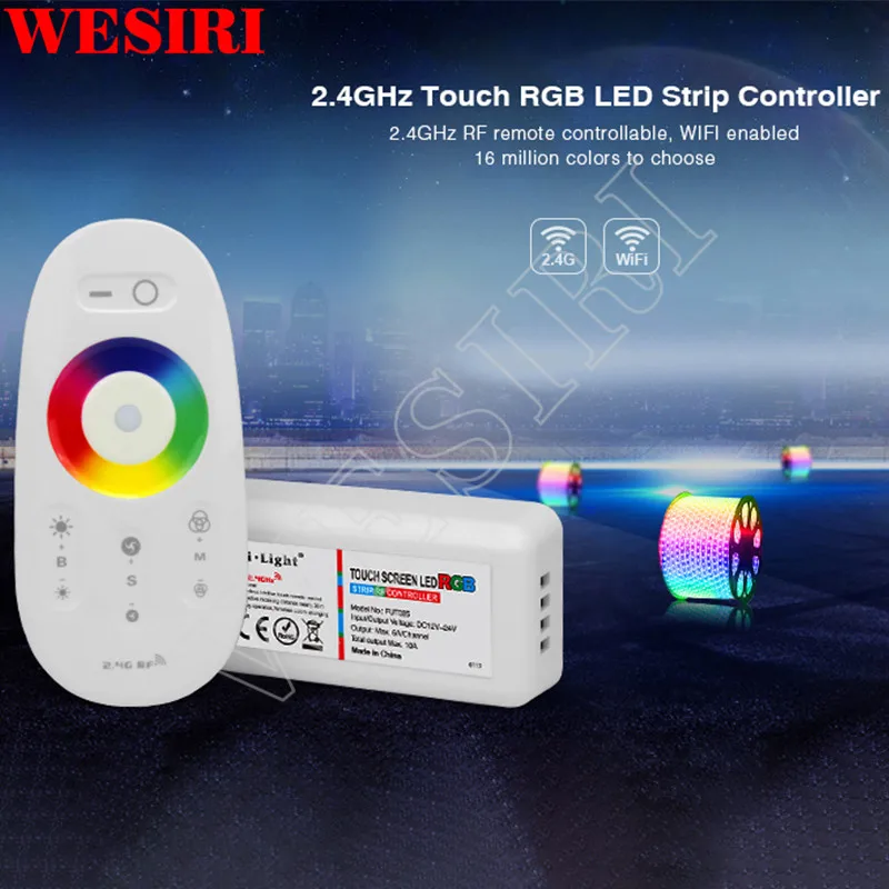 Milight FUT025 FUT027 2 4G беспроводной сенсорный экран RGB RGBW светодиодный контроллер DC12-24V 18A