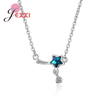 

Exquisite Popular Necklace Star Pendant 925 Sterling Silver Austrian crystal Charm Shainy Trendy Women Wedding Jewelry