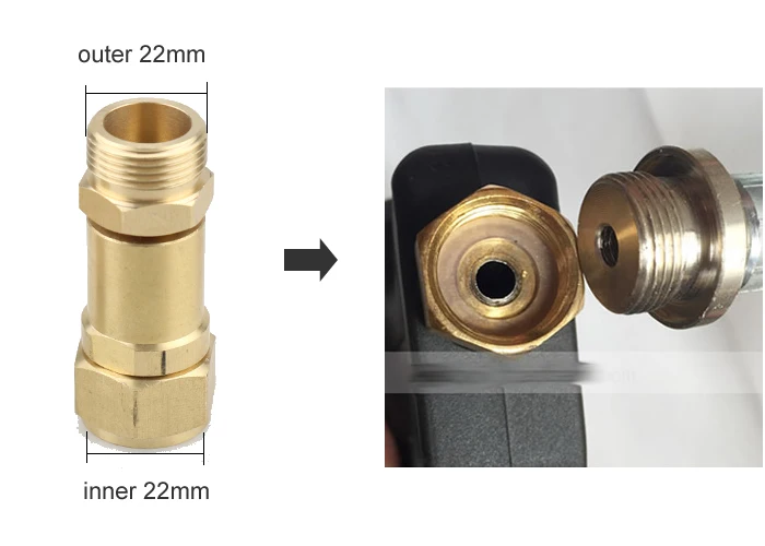 Фитинги для труб, пистолет для мойки под давлением/сопло, адаптер 22 мм, антиобертывание/универсальное соединение, вращение на 360 градусов