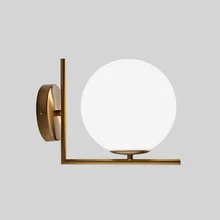 Modern Glass Ball Wall Lamps led Bedside Reading LED Lamp White Globe Wall Lights Indoor Home Decoration Lighting E27 Luminaire