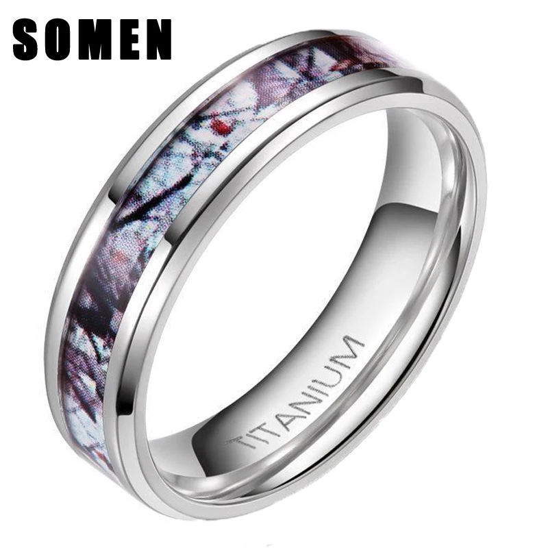 Кольцо обручальное из титана с инкрустацией в виде ветки 6 мм|anel fashion|ring engagementanillos