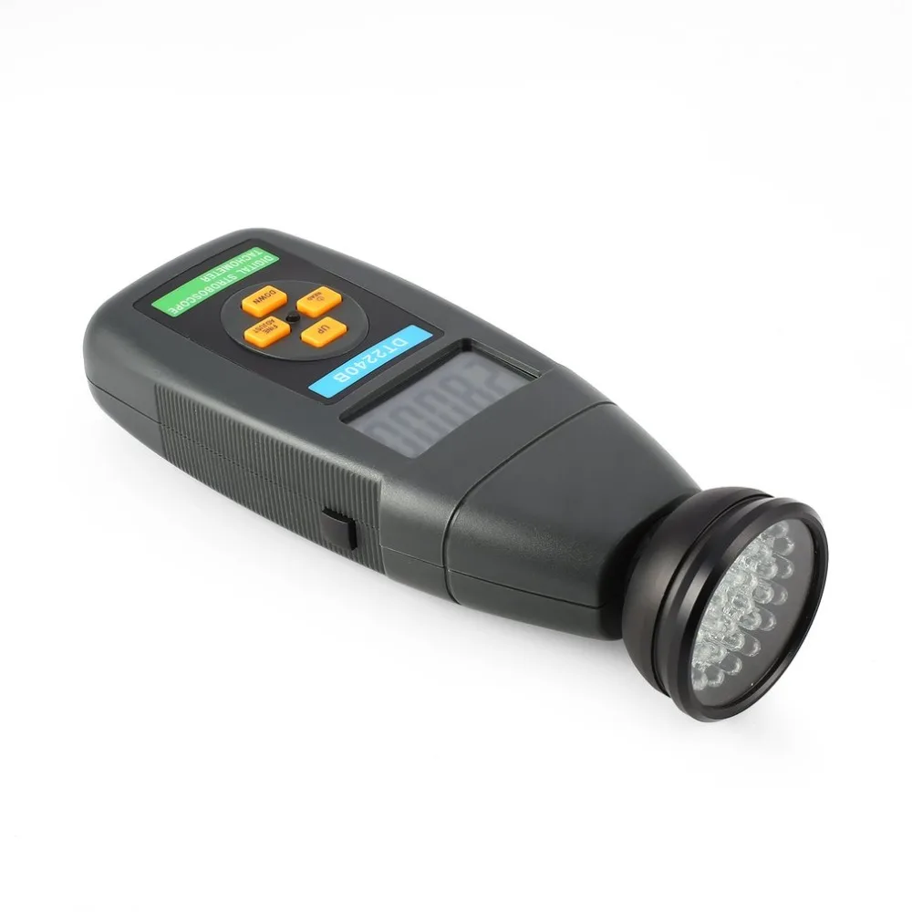 MeterMall DT2239B Digital LCD Non-Contact Flash Stroboscope Tachometer Photoelectric Revolution Meter Speedometer Tester 60~19999RPM MeterMall DT2239B Digital LCD Non-Contact Flash Stroboscope Tachometer Photoelectric Revolution Meter Speedometer Tester 60~19999RPM