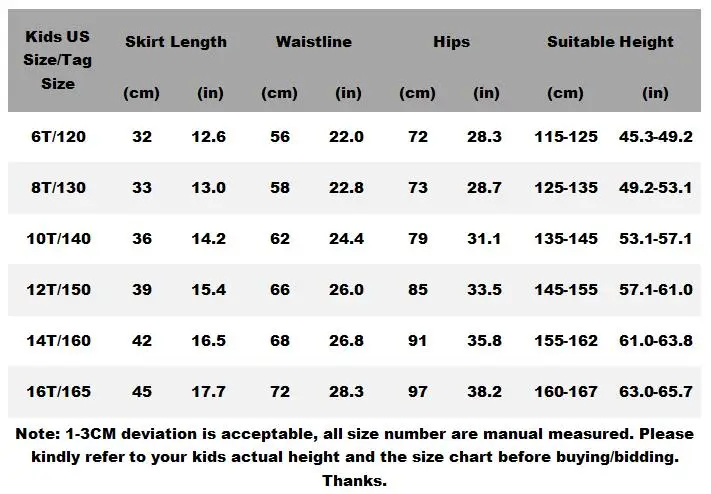 size skirt