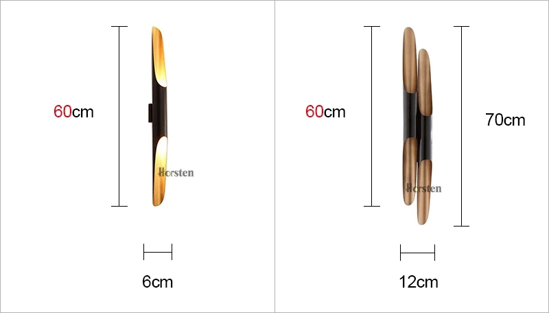 Horsten Creative Double Heads Aluminum Pipe Lamp Cylinder Wall Lights Bar Coffee Shop Restaurant Living Room Bedroom Wall Lamp (11)