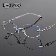 Металлические очки из сплава женские без оправы по рецепту для чтения близорукости модные очки желтые очки с цветными линзами 258033