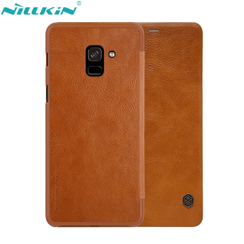 

NILLKIN Retro Leather Case For Samsung Galaxy A8 Plus 2018 Case for Galaxy A8+ A730F Cover Hard PC Back Cover Flip Phone Cases