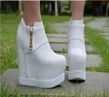 

Spring new sexy super high heel heightening platform wedge platform shoes