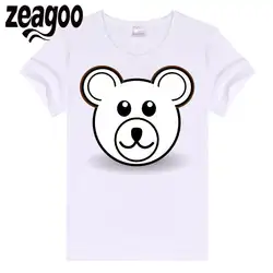 Zeagoo белый Повседневное одноцветное Plain Crew Neck Slim Fit мягкий короткий рукав Футболка Для женщин мультфильм 05