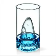 Крутая Акула двухслойная стеклянная чашка, креативная 350 мл термостойкая стеклянная посуда для вина, пива, кофе, сока, посуда для дома, офиса, бара, вечерние, подарок