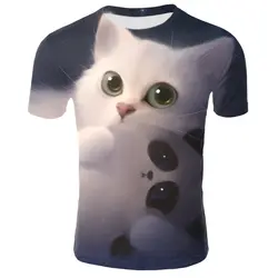 Мода котенок кошка футболки 3d для женщин мужчин футболки для девочек убийца Лазерная Kitty Футболка Веселая животных Дизайн летн