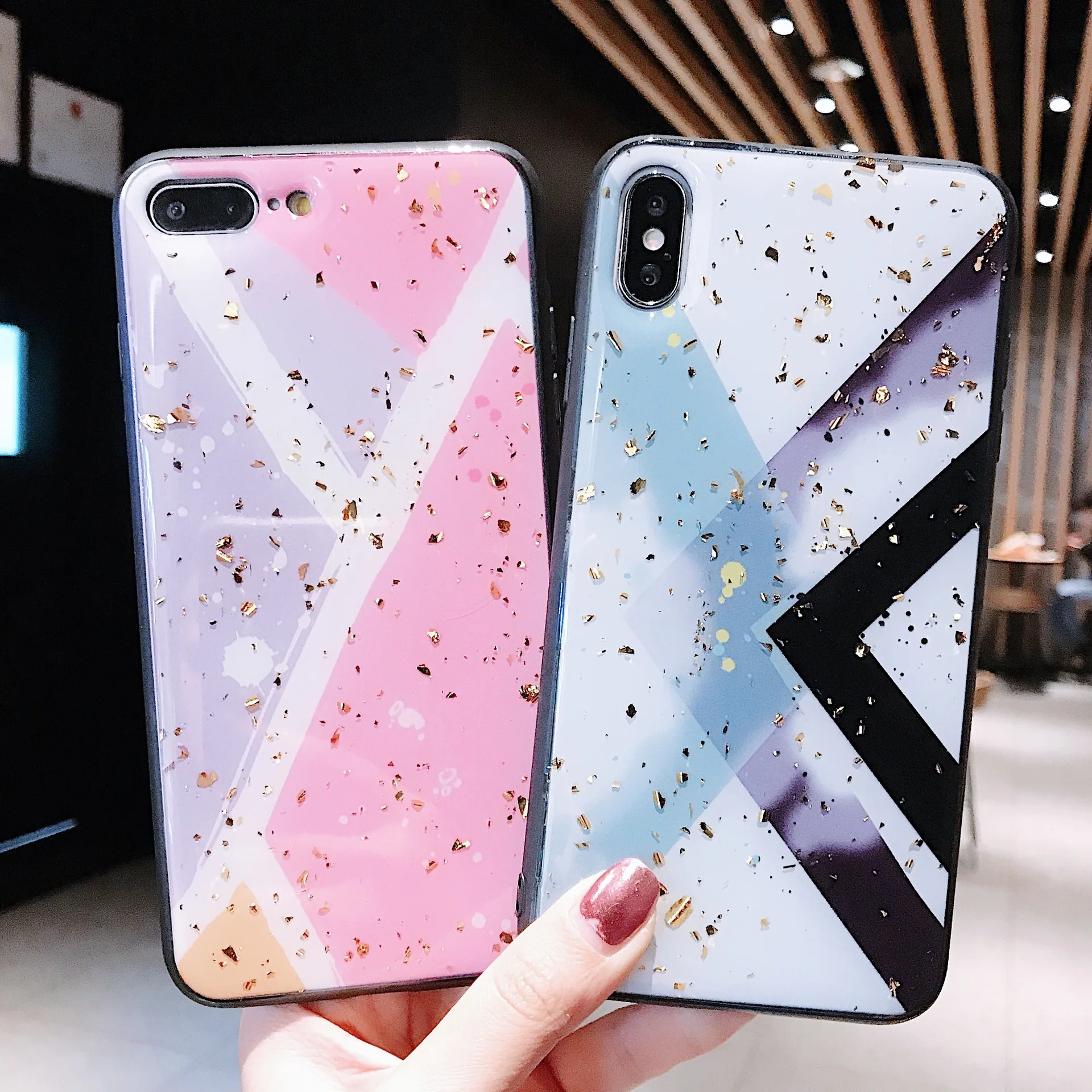 

Phone Coque For iPhone 8 Plus Case Soft TPU Cover For iPhone 6 6S 7 X XS XR XS Max Full Protection Gold Foil Marble Back Cover