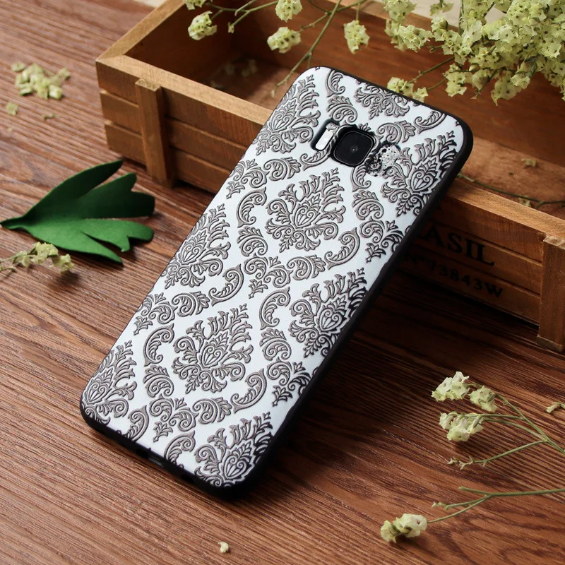 3D Relief Cute Cartoon Flowers Pattern Soft Silicone + TPU Phone Cases for Samsung Galaxy S8 plus Shockproof phone Case Cover |