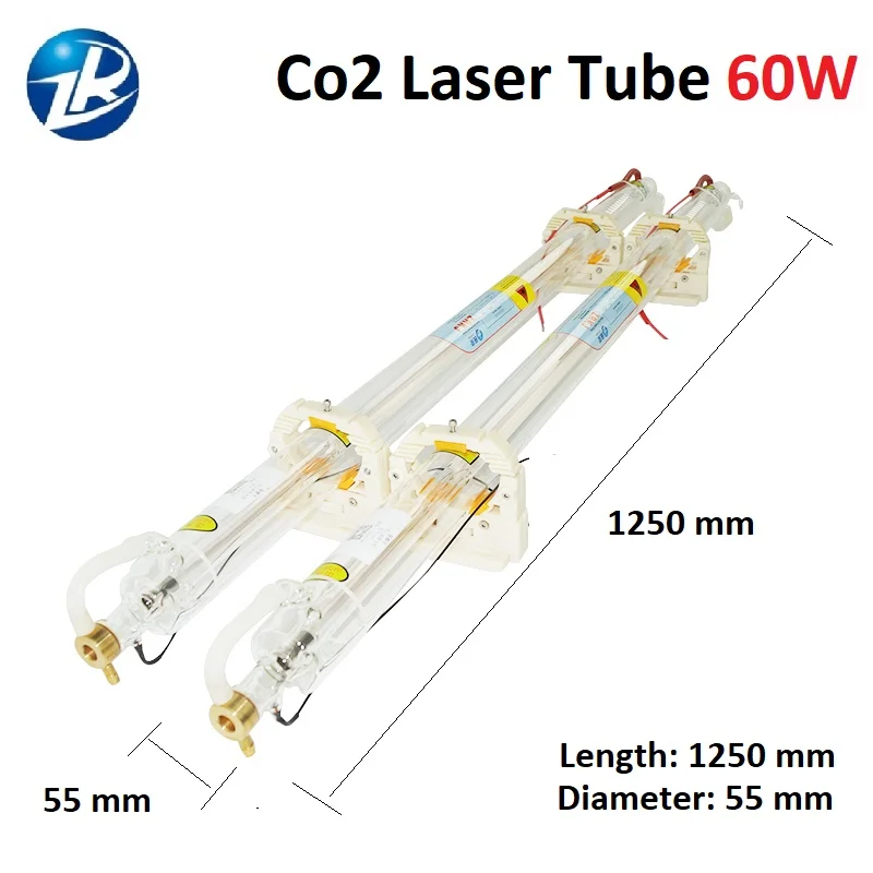 SHZR Горячая 60 Вт 1250*55 мм co2 лазерная трубка с CE& ROHS