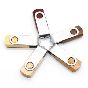 

Fashion Wooden Metal 32 GB USB Flash Drives 4GB 8GB 16GB 32GB Pendrive Usb Flash Wood Memory Stick Rotation U Disk I Pen Drive