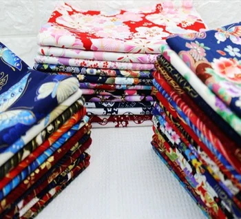 

Bronzing cotton Japanese wind retro printed DIY fabric gilded weave print qualified for bag pillow and cloth 45*150cm