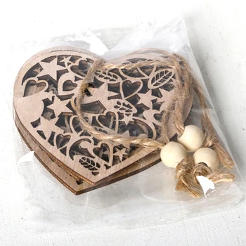 

3PCS Nordic Wooden Vintage DIY Crafts Pendant Christmas Hanging Ornament Creative DIY Wood Craft Xmas Tree Decor Accessories