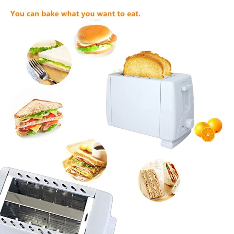 Автоматический тостер для хлеба, выпечки, завтрака, машина 750 Вт, 5 передач, нержавеющая сталь, 2 ломтика, хлебопечка, европейская вилка