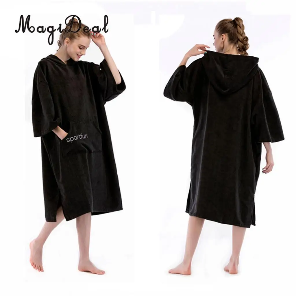 Adult Large Hooded Towel Change Robe Beach Swimming Poncho Suitable for Men and Women Surfing Swimming Diving Suit