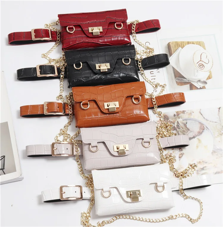 Женская поясная сумка fannypack из искусственной крокодиловой кожи с ремнем модель