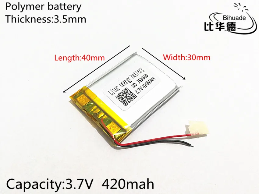 Batería 402440 LiPo 3.7V 420mAh 1.554Wh 1S 5C Liter Energy Battery Para Electrónica Recargable Teléfono Portátil Vídeo Smartwatch Reloj GPS - No Apta Para Radio Control 42x24x4mm (420mAh|402440