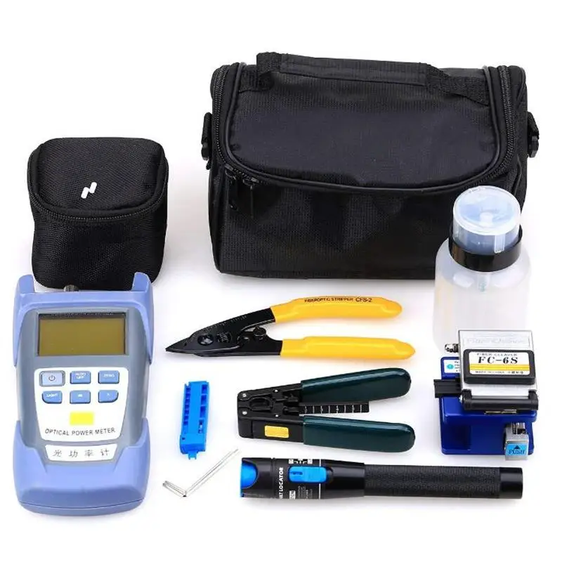 

FTTH fiber tool kit with fiber cleaver optic power meter kit fibra optical